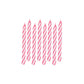 Pink Candy Stripe Classic Spiral Birthday Cake Party Candles 24 Pack