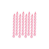 Pink Candy Stripe Classic Spiral Birthday Cake Party Candles 24 Pack
