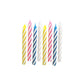Assorted Colors Candy Stripe Classic Spiral Birthday Cake Party Candles