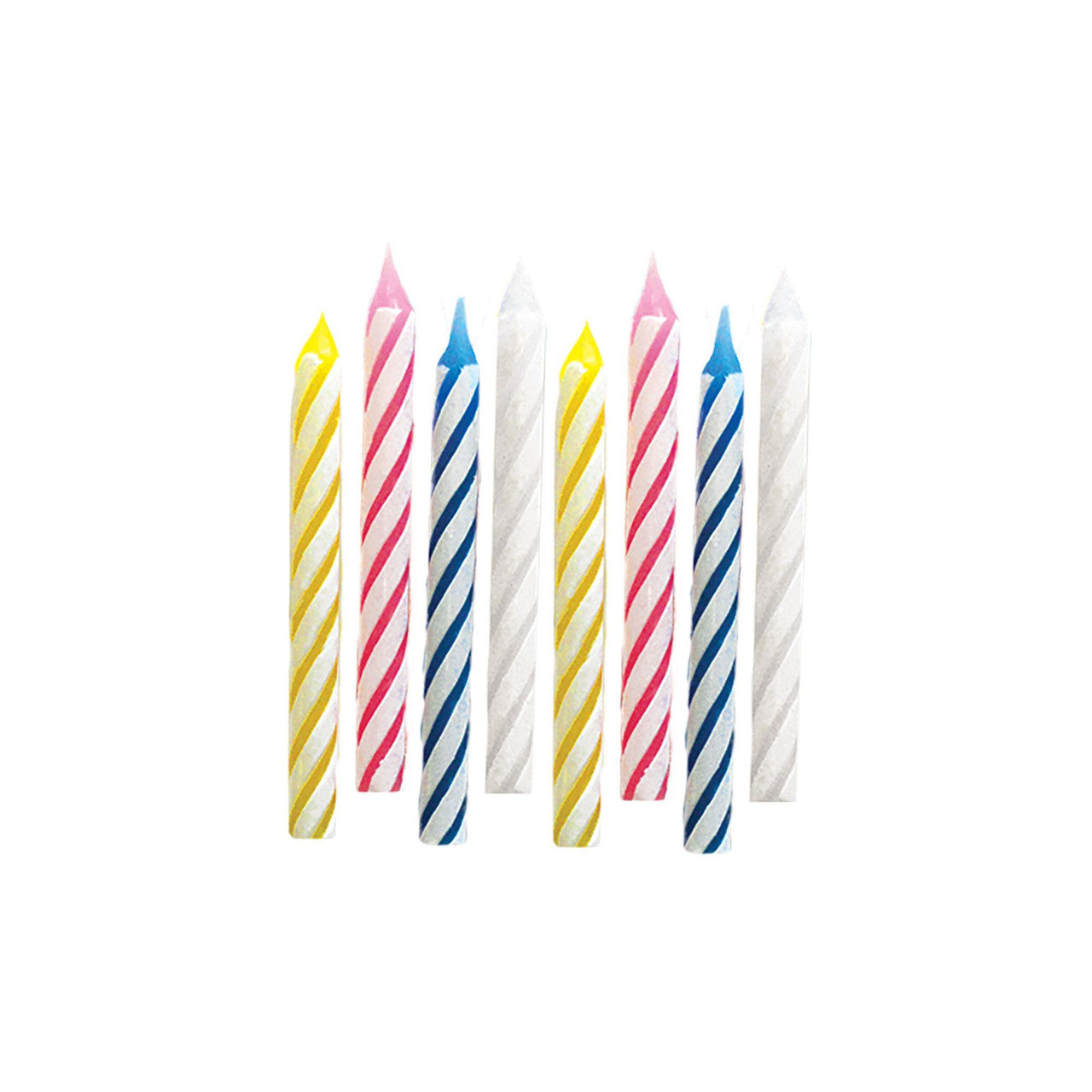Assorted Colors Candy Stripe Classic Spiral Birthday Cake Party Candles