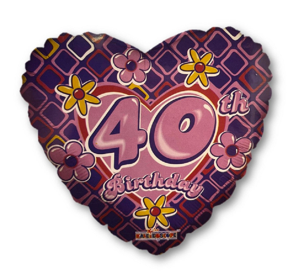 40th birthday heart shaped balloon