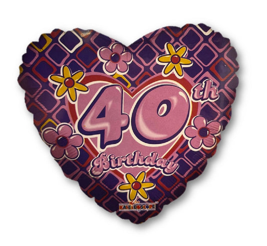 40th birthday heart shaped balloon
