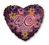 40th birthday heart shaped balloon