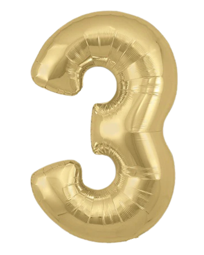34” Number Balloon Gold Silk