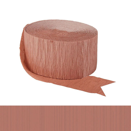 Solid Rose Gold Crepe 81' Party Streamer Decoration