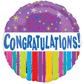 Congratulations Stars & Stripes Purple Foil Balloon