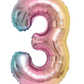 34" Rainbow Number Foil Balloon Trico