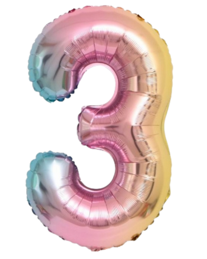 34” Number Balloon Rainbow Trico