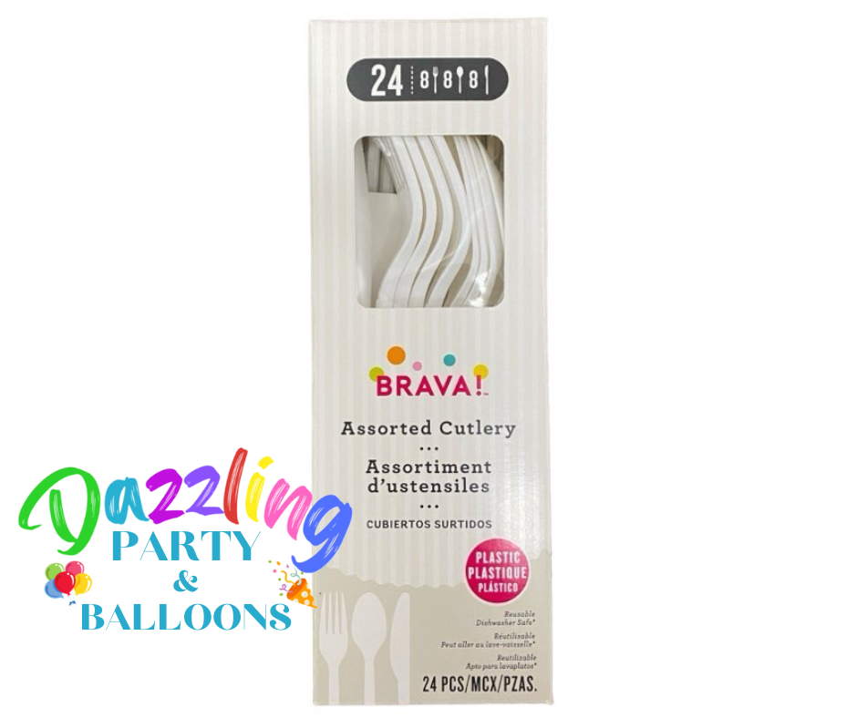 Reusable Plastic Cutlery Frosty Snow White