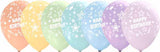 Happy Birthday Pastel All Over Printed Latex Balloon Assorted 1/CT