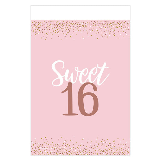 Blush Sweet Sixteen Plastic Table Cover