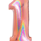 40" Number Rose Gold Glitter Holographic Balloon