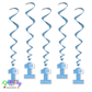 1st Birthday Whirls In Blue Hanging Spiral Swirls Party Decorations