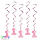1st Birthday Whirls In Pink Hanging Spiral Swirls Party Decorations