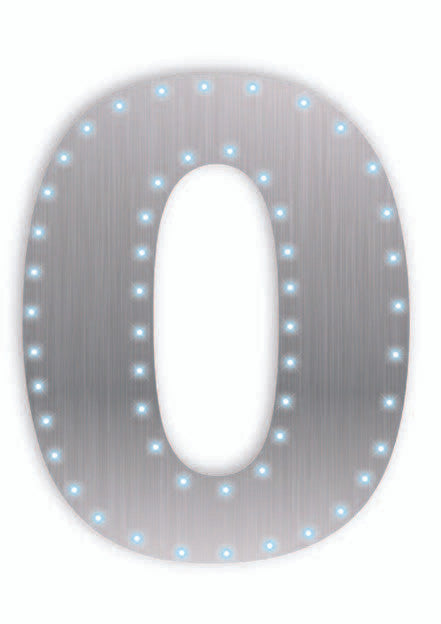 Silver Number 0 Lights-up