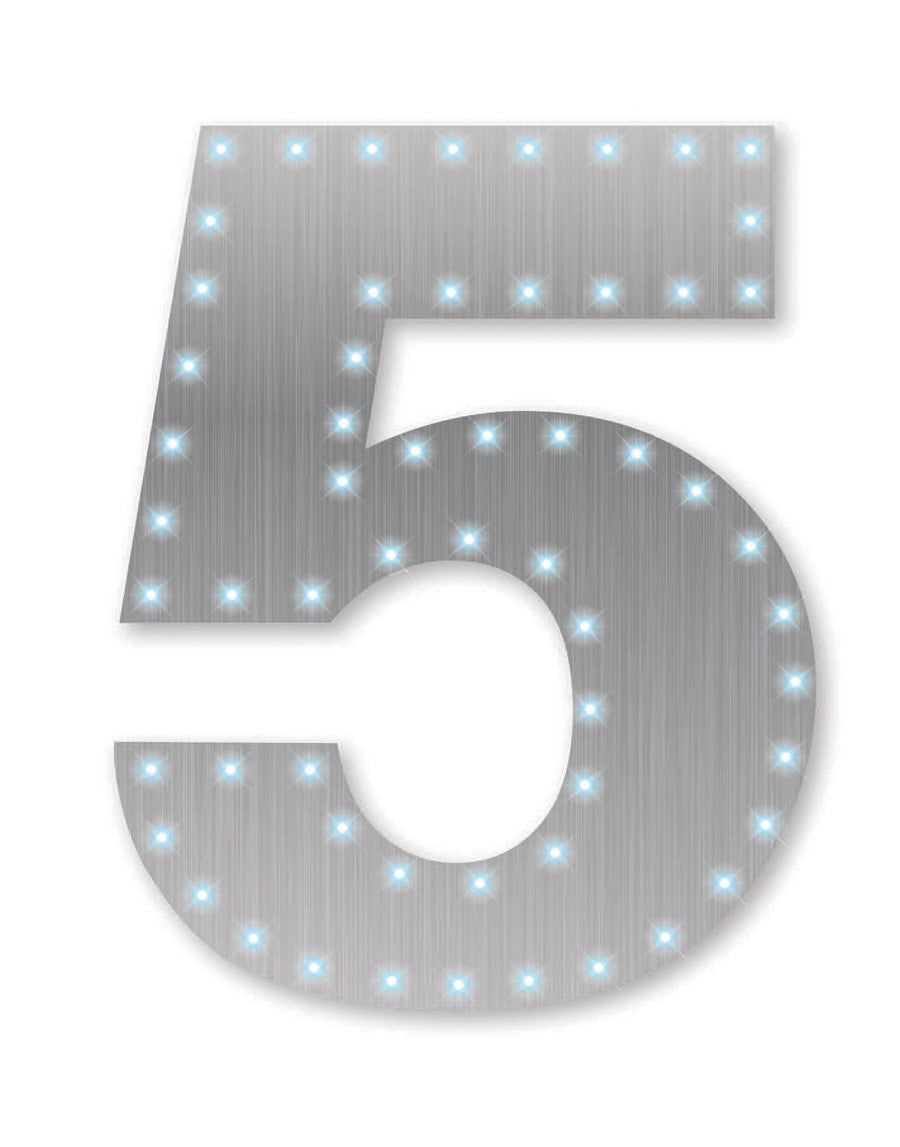 Silver Number 5 Lights-up
