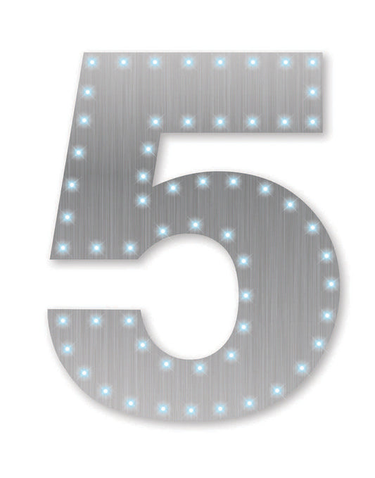 Silver Number 5 Lights-up