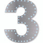 Silver Number 3 Lights-up