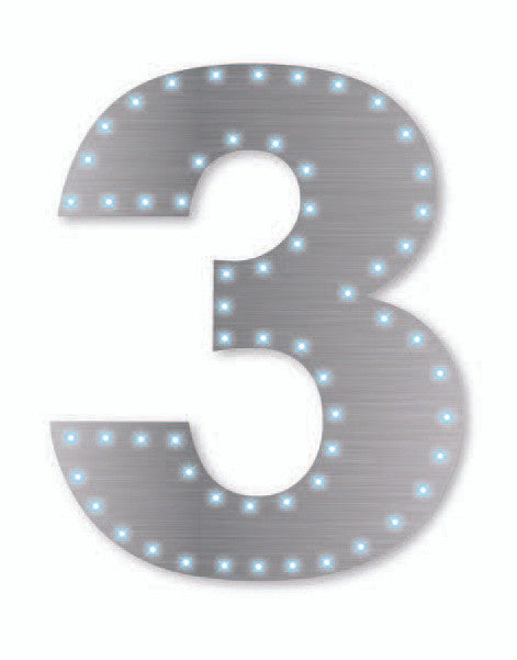 Silver Number 3 Lights-up