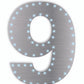 Silver Number 9 Lights-up