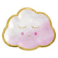 Oh Baby Girl Cute Cloud 6 1/2" Metallic Shaped Plates 8/CT