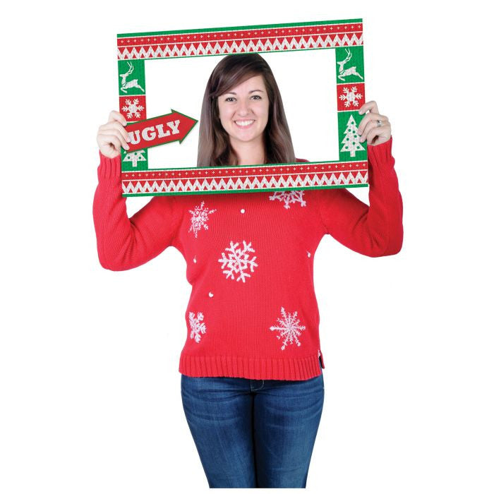 Ugly Christmas Sweater Photo Frame & Props