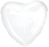 18" Heart Shaped White Foil Balloon