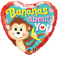 18" Bananas About You Heart Shaped Valentine's Foil Balloon Party Decor