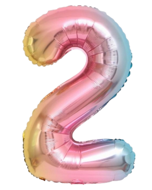 34” Number Balloon Rainbow Trico