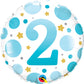 2nd Birthday Blue & Gold  Round Balloon