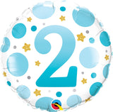 2nd Birthday Blue & Gold  Round Balloon