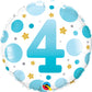 4th Birthday Blue & Gold  Round Balloon