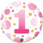 1st Birthday Pink & Gold  Round Balloon