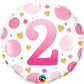 2nd Birthday Pink & Gold  Round Balloon