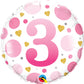 3rd Birthday Pink & Gold  Round Balloon