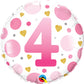 4th Birthday Pink & Gold  Round Balloon