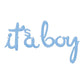 Anagram 2 Air-Filled It's A Boy 32" x 27" Light Blue Script Phrase Balloon