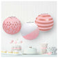 Blush Pink Rose Gold Round Decorative Paper Lanterns 3 Pack