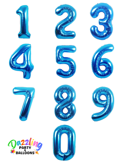 34” Number Balloon Blue Trico