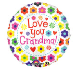 Extra Big Love You Grandma Round Foil Balloon