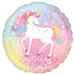 Enchanted Unicorn Birthday Wishes 18" Round Foil Balloon