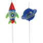 Outer Space Pick Birthday Candles 6/CT