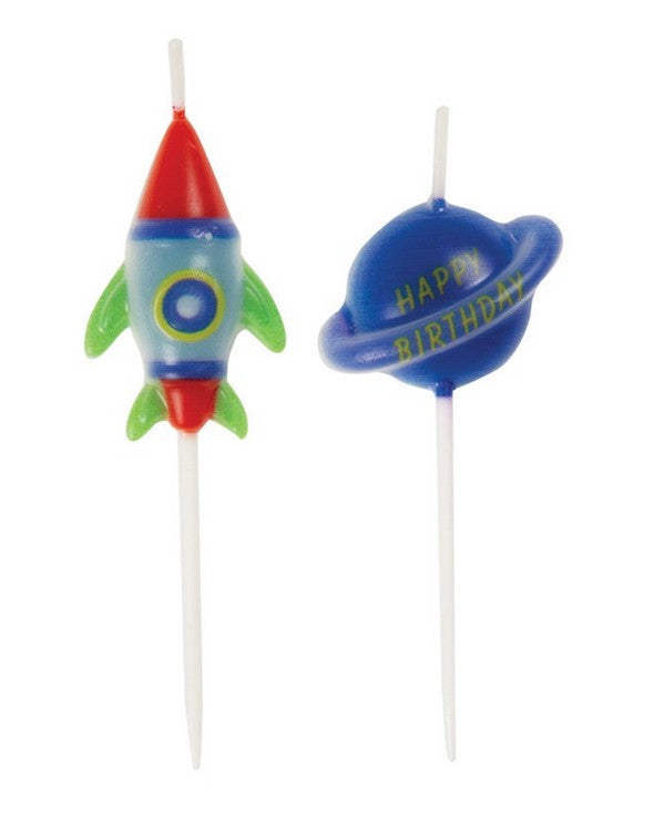 Outer Space Pick Birthday Candles 6/CT