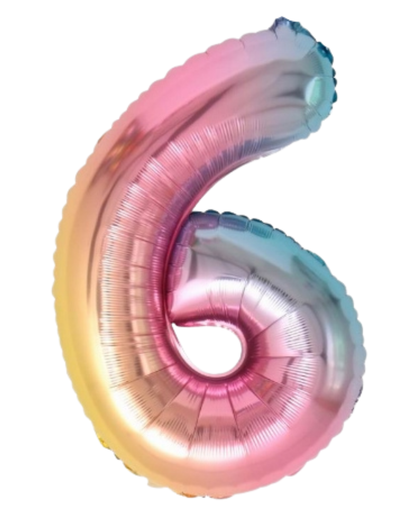 34" Rainbow Number Foil Balloon Trico