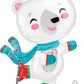 Jumbo Skating Polar Bear Supershape Foil Balloon