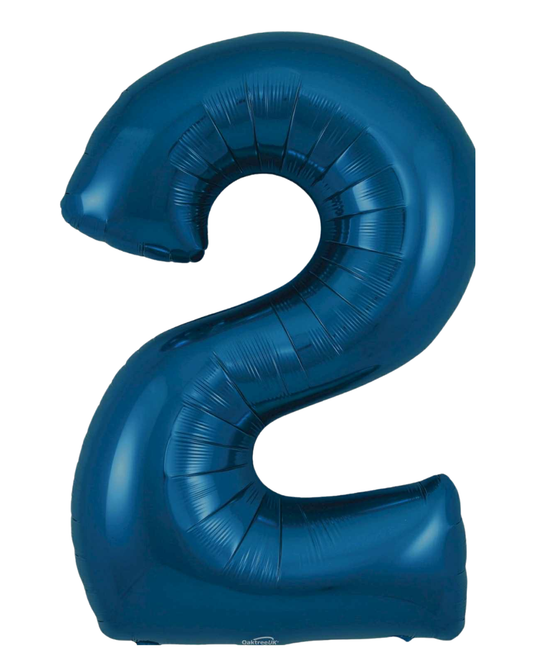 34” Number Balloon Navy Blue Foil