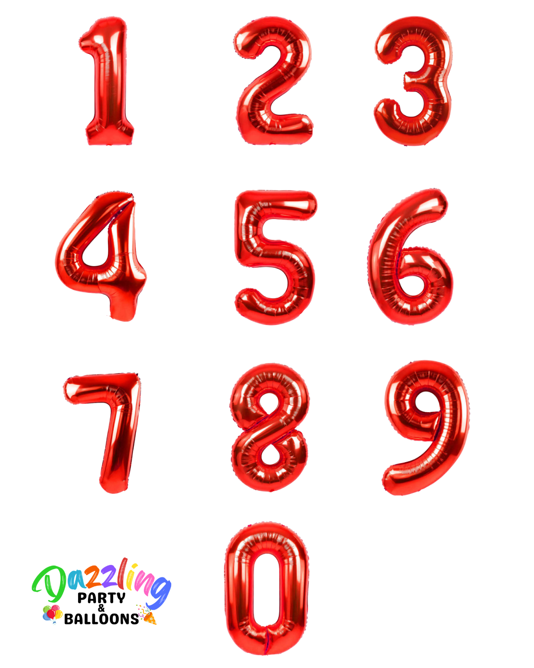 34” Number Balloon Red Trico