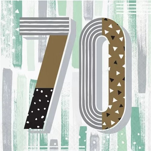 Minted Milestone 70th Birthday Lunch Napkins Paper Party Tableware 16/CT
