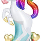 55" Mystical Unicorn Standing Foil Mylar Air-Fill Balloon
