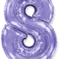 40" Lilac Number 8 Foil Balloon Flexmetal